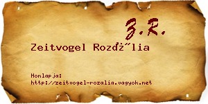 Zeitvogel Rozália névjegykártya